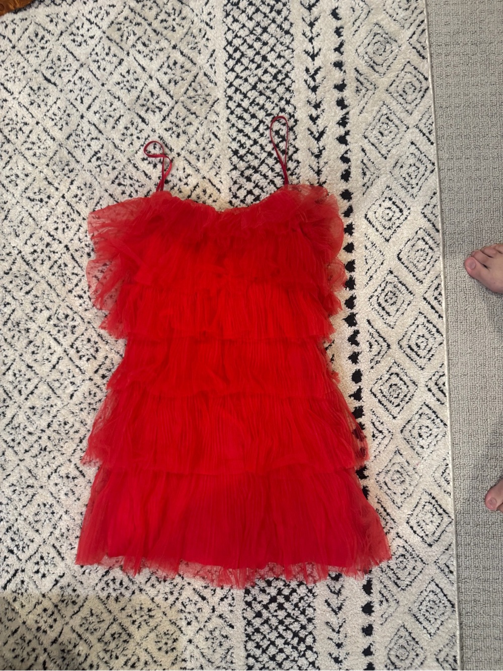 DO+BE Red Ruffled Mini Dress